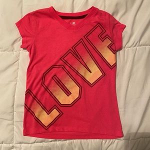 Girls pink Love shirt